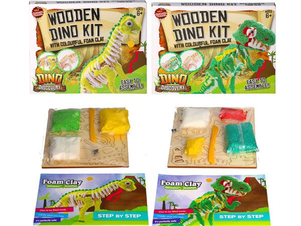 Jurassic Wooden Dino Kit With Foam Clay | Wholesale