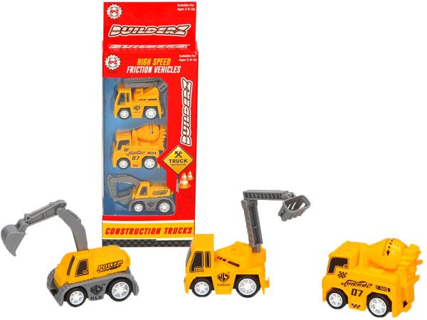 Builderz 3pk Mini Construction Vehicles, By A to Z Toys