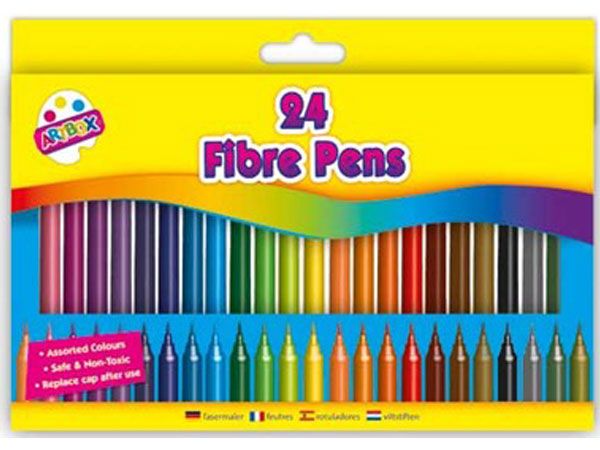 Art Box 24pk Fibre Felt Tip Pens