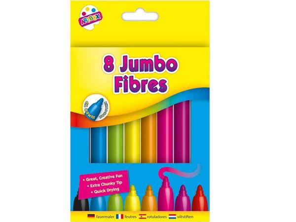 Art Box 8pk Jumbo Fibre Felt Tip Pens (fuj)