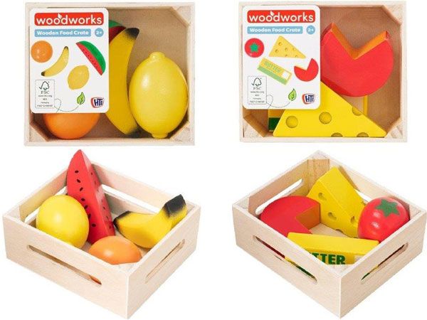 Woodworks Wooden Food Crate, Ages 2+..Assorted Designs