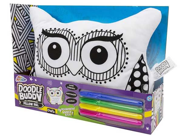 Grafix Doodle Buddy Pillow Pal - Owl Design