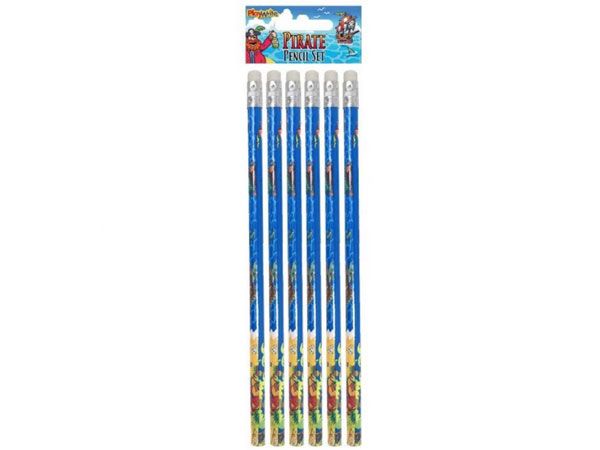 6pk Pirate Eraser Tipped HB Pencils