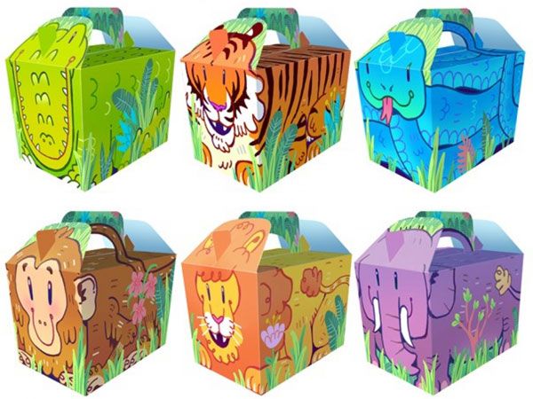 Cartoon Jungle Food Box