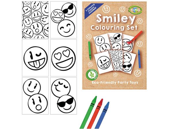 Re:Play Mini A6 Smiley Face Colouring Set