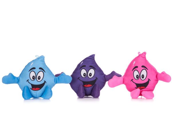 12x Assorted Coloured Comical Raindrops  - Approx 16cm | 49298