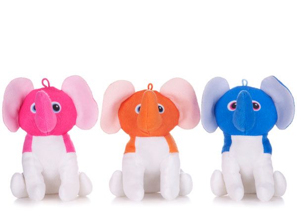 12x Assorted Coloured Elephants  - Approx 16cm | 49299