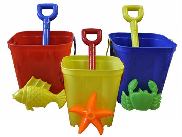 15cm Square Castle Bucket Set, With Mould And Spade - Assorted Picked At Random