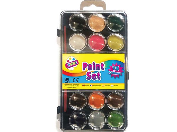 Wholesale Artbox 18 Colour Paint Box With Brush