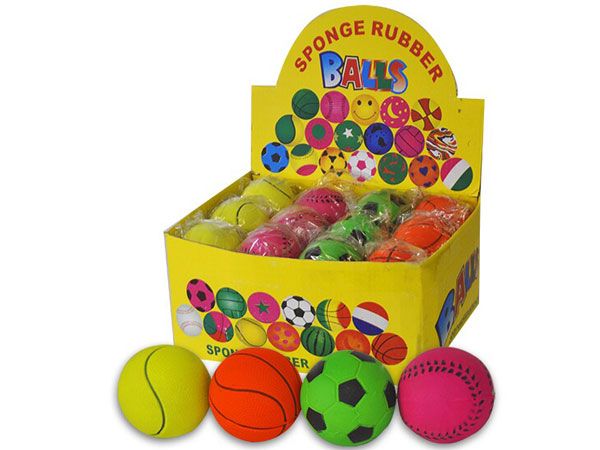 24x Sports Design 6cm Play Ball,  In Display