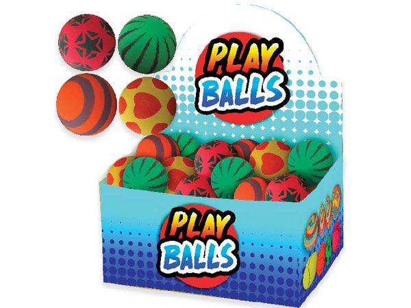 24x Neon Patterned 6cm Play Ball,  In Display
