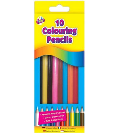Art Box 10pk Colouring Pencil Crayons