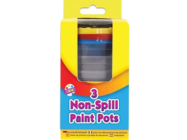 Wholesale Non Spill Kidds Paint Pot | 3 Pack