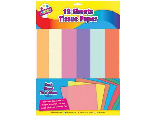 Art Box 12 Sheet Tissue Paper - Assorted Colours | 5292/48