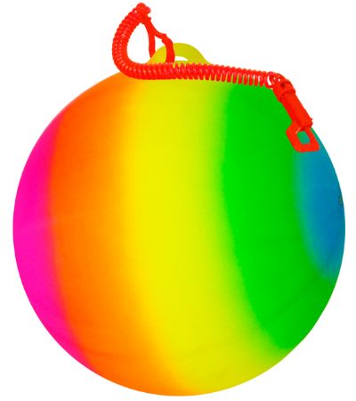 24x PVC Rainbow 9inch Football With Spiral Keychain