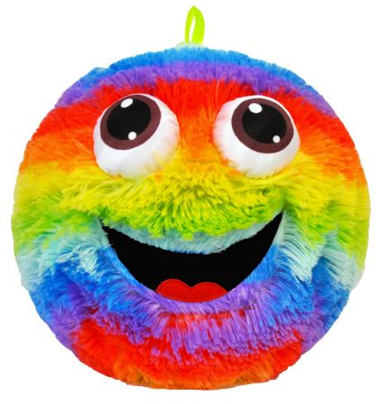 Furry Face Rainbow Ball With 3D Eyes...10''/25cm
