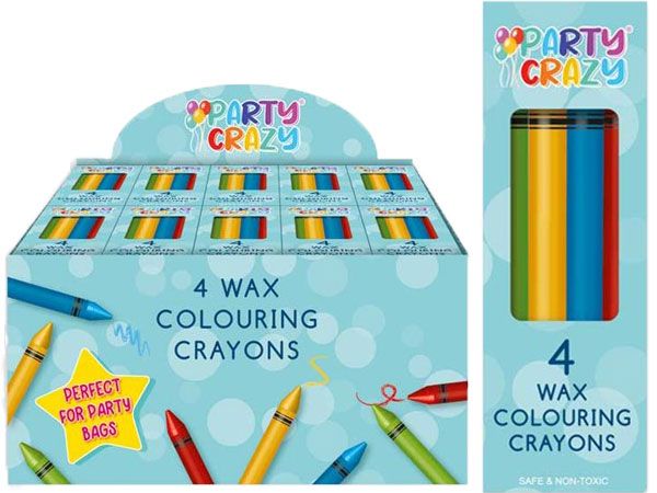 Wholesale wax crayons | 4 pack assorted colours