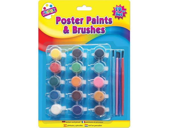 Wholesale Poster Paints | 15 Paints With Brushes