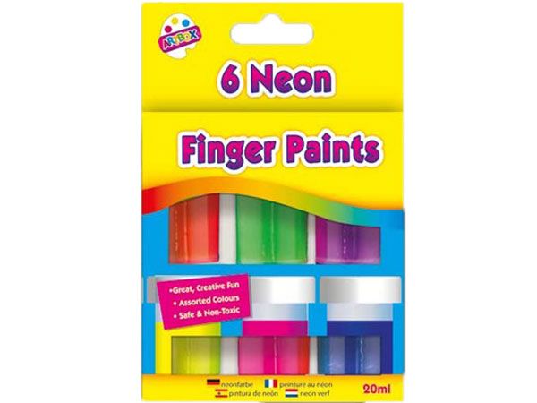 Art Box 6 Neon Finger Paints | 5458