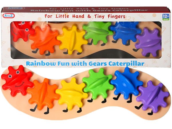 Rainbow Fun With Gears Caterpillar, by A to Z Toys