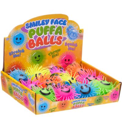 12x 8cm Spikey Smiley Face Puffa Balls