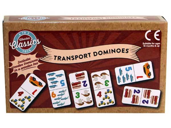 Wooden Classics Transport Dominoes, by A to Z Toys