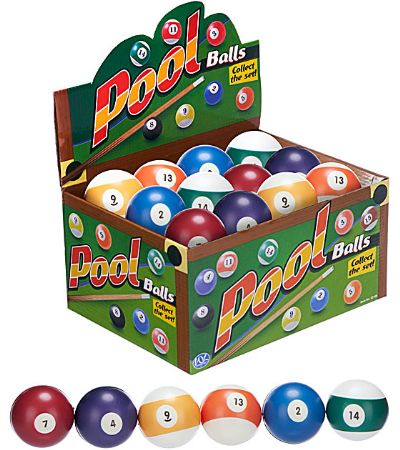 24x 63mm/2.5'' PU Pool Table Balls In Counter Display