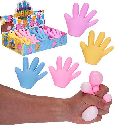 12x Squeezy Squishy Hands In Counter Display