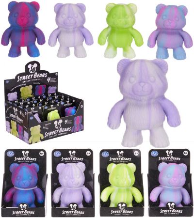 12x Squishy Squashy Street Bears In Counter Display