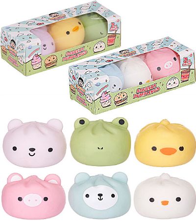 Kawaii Squishy Squeezy 3 Pack Dumplings, Assorted Picked At Random | 65836 WHL