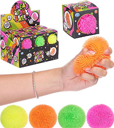 12x Hairy Neon Knead Squishy Doh Balls In Counter Display | 65851 WHL