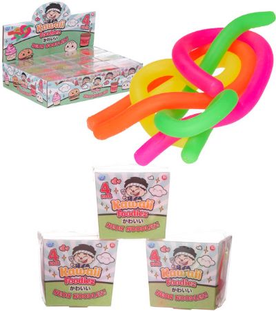 12x Kawaii Squishy Squeezy 4 Pack Foodies Neon Noodles | 65856