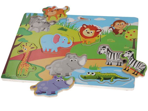 Wooden Classics Wooden Safari Puzzle, Assorted Picked At Random, by A to Z Toys | 65908