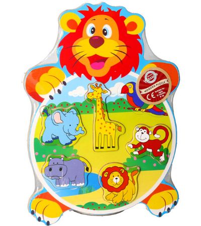 Wooden Classics Lion and Friends Puzzle, by A to Z Toys