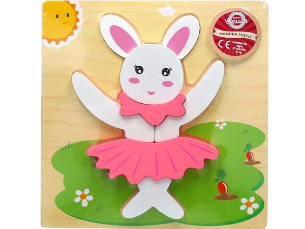 Wooden Classics Wooden Chunky Ballerina Puzzle, by A to Z Toys