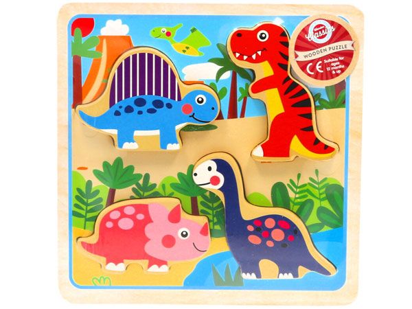Wooden Classics Wood Chunky Dinosaur Puzzle, by A to Z Toys