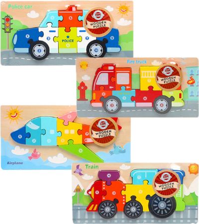 Wooden Classics Wooden Vehicle Puzzle, Assorted Picked At Random, by A to Z Toys