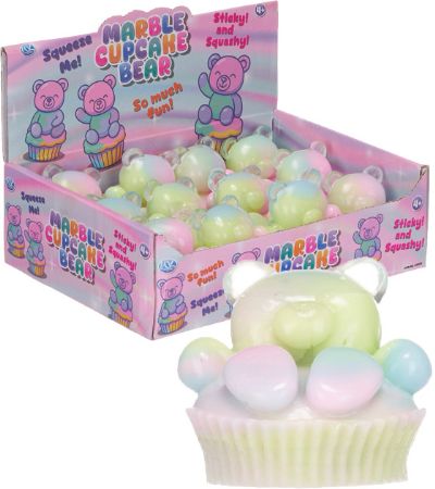 12x Sticky & Squishy Marble Cupcake Bear
