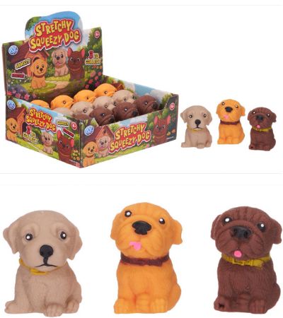 12x Stretchy Squeezy Dogs In Counter Display