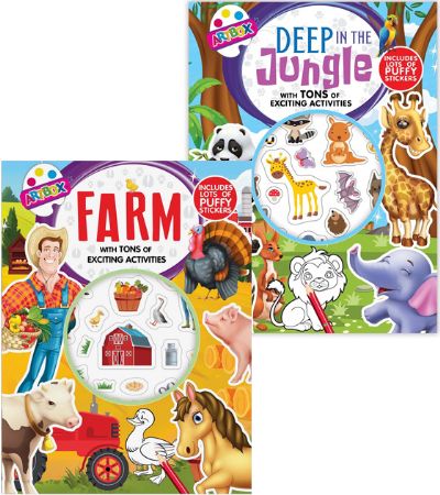 12x Art Box Puffy Sticker Activity Book In Assorted Designs