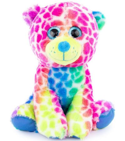 28cm Colourful Leopard Plushie Soft Toy