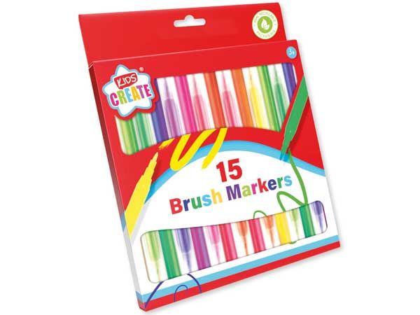 Kids Create 15pk Brush Colouring Markers