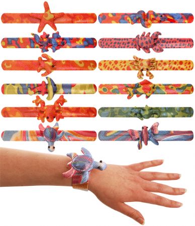 12x Assorted Animal Snap Bracelets | G51143