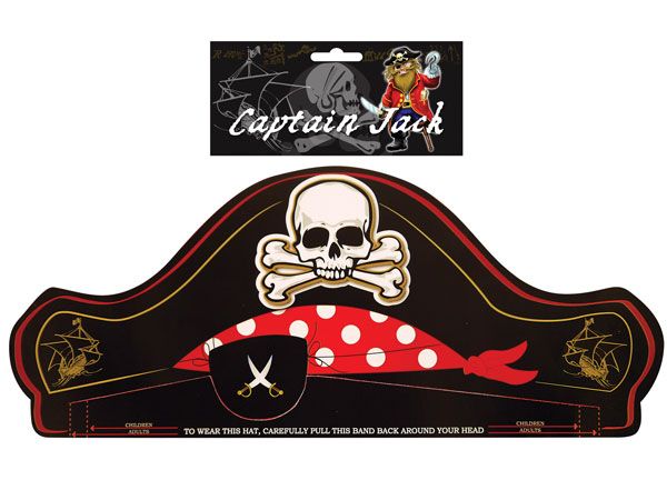 Captain Jack 6 Pack Childrens Paper Pirate Party Hats