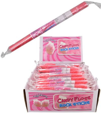 120 Sticks Of Kandelicious Candy Floss Flavoured Rock