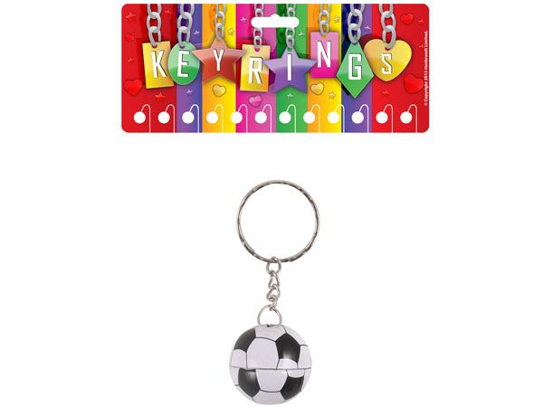 12x Metal Football Keychains