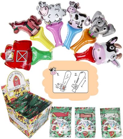 48x Self Inflating Foil Balloons - Farm Animals
