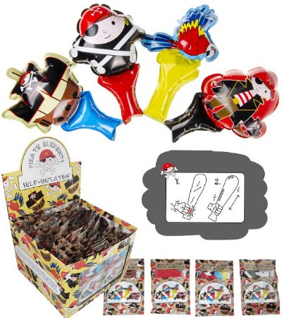 48x Self Inflating Foil Balloons - Pirate