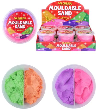 12x Colourful Mouldable Sand