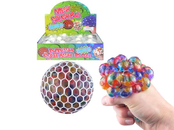 12x Ball Mesh Squeeze 7cm With Beads